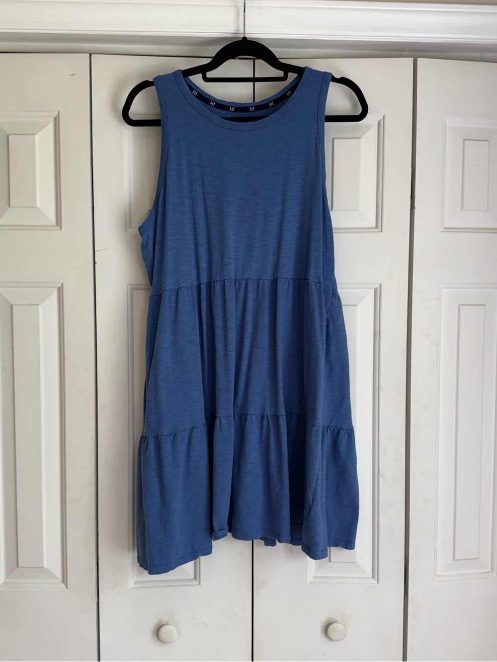 Gap Dress Women's XL Blue Sleeveless Short Pull Over Summer Beach Pockets